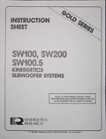 Kinergetics SW-100 Manual